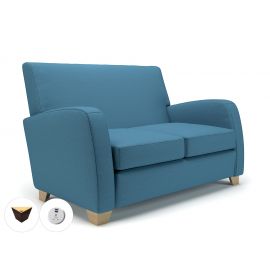 Wynne 132cm Wide Sofa Lagoon Fabric Ebony Wood Feet With Socket