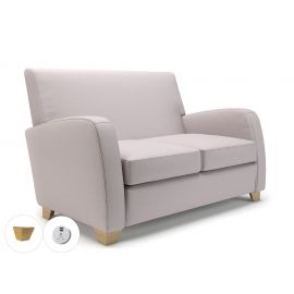 Wynne 132cm Wide Sofa Linen Fabric Light Wood Feet With Socket