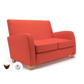 Wynne 132cm Wide Sofa Marmalade Fabric Ebony Wood Feet With Socket