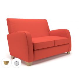 Wynne 132cm Wide Sofa Marmalade Fabric Light Wood Feet With Socket