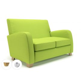 Wynne 132cm Wide Sofa Period Fabric Light Wood Feet With Socket