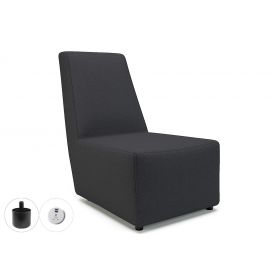 Pella 65cm Wide Chair Ebony Fabric Standard Feet With Socket