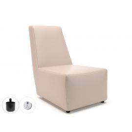 Pella 65cm Wide Chair Taupe Faux Leather Standard Feet With Socket