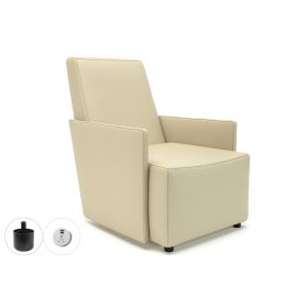 Pella 69cm Wide Armchair Chalk Faux Leather Standard Feet With Socket