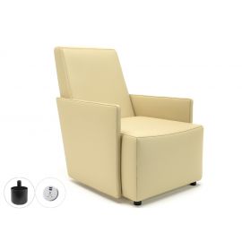 Pella 69cm Wide Armchair Cream Faux Leather Standard Feet With Socket