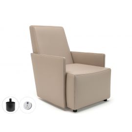 Pella 69cm Wide Armchair Taupe Faux Leather Standard Feet With Socket