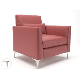 Roselle 90cm Wide Armchair Chilli Faux Leather Chrome Feet