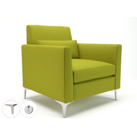 Roselle 90cm Wide Armchair Citron Fabric Chrome Feet With Socket