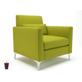 Roselle 90cm Wide Armchair Citron Fabric Ebony Wood Feet