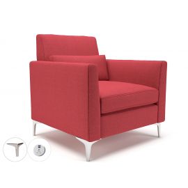 Roselle 90cm Wide Armchair Cycle Fabric Chrome Feet With Socket