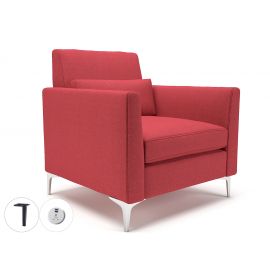 Roselle 90cm Wide Armchair Cycle Fabric Matt Black Feet With Socket