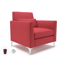 Roselle 90cm Wide Armchair Cycle Fabric Ebony Wood Feet With Socket