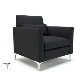 Roselle 90cm Wide Armchair Ebony Fabric Chrome Feet