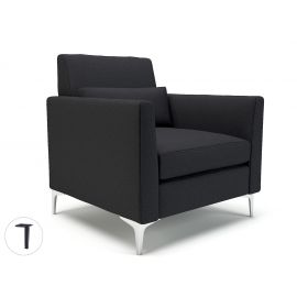 Roselle 90cm Wide Armchair Ebony Fabric Matt Black Feet