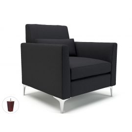 Roselle 90cm Wide Armchair Ebony Fabric Ebony Wood Feet