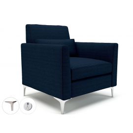 Roselle 90cm Wide Armchair Forward Fabric Chrome Feet With Socket