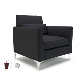 Roselle 90cm Wide Armchair Ebony Fabric Ebony Wood Feet With Socket