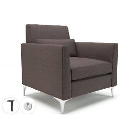 Roselle 90cm Wide Armchair History Fabric Matt Black Feet With Socket