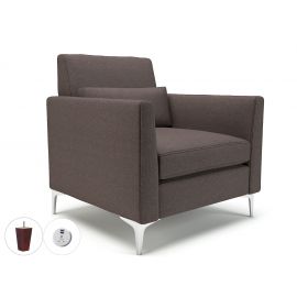 Roselle 90cm Wide Armchair History Fabric Ebony Wood Feet With Socket