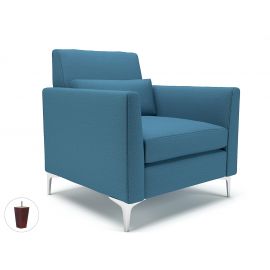 Roselle 90cm Wide Armchair Lagoon Fabric Ebony Wood Feet