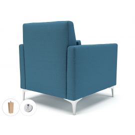 Roselle 90cm Wide Armchair Lagoon Fabric Light Wood Feet With Socket