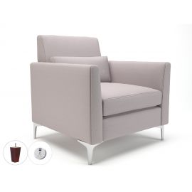 Roselle 90cm Wide Armchair Linen Fabric Ebony Wood Feet With Socket