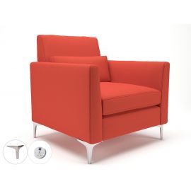 Roselle 90cm Wide Armchair Marmalade Fabric Chrome Feet With Socket