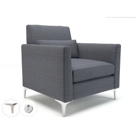 Roselle 90cm Wide Armchair Present Fabric Chrome Feet With Socket