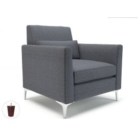 Roselle 90cm Wide Armchair Present Fabric Ebony Wood Feet