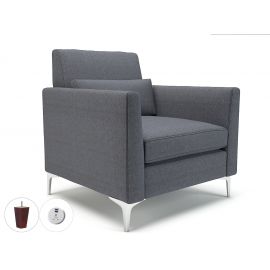 Roselle 90cm Wide Armchair Present Fabric Ebony Wood Feet With Socket