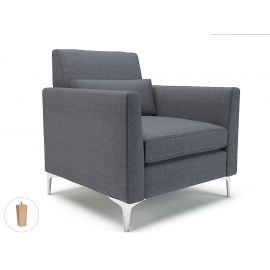 Roselle 90cm Wide Armchair Present Fabric Light Wood Feet