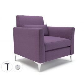 Roselle 90cm Wide Armchair Prime Fabric Matt Black Feet With Socket