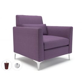 Roselle 90cm Wide Armchair Prime Fabric Ebony Wood Feet With Socket