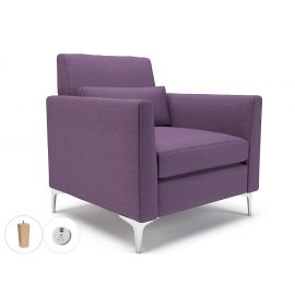 Roselle 90cm Wide Armchair Prime Fabric Light Wood Feet With Socket