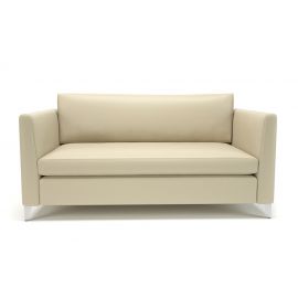Roselle 157cm Wide Sofa Chalk Faux Leather Chrome Feet