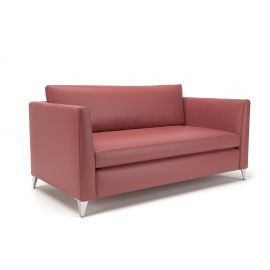 Roselle 157cm Wide Sofa Chilli Faux Leather Chrome Feet