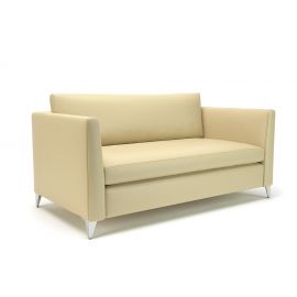 Roselle 157cm Wide Sofa Cream Faux Leather Chrome Feet