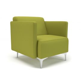 Napa Slim Arm 75cm Wide Armchair Citron Fabric Chrome Feet