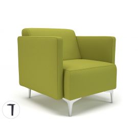 Napa Slim Arm 75cm Wide Armchair Citron Fabric Matt Black Feet