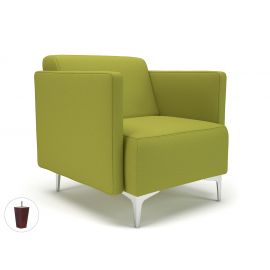 Napa Slim Arm 75cm Wide Armchair Citron Fabric Ebony Wood Feet