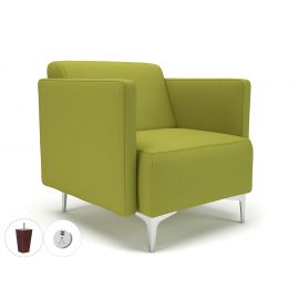 Napa Slim Arm 75cm Wide Armchair Citron Fabric Ebony Wood Feet With Socket