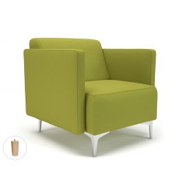Napa Slim Arm 75cm Wide Armchair Citron Fabric Light Wood Feet