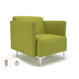 Napa Slim Arm 75cm Wide Armchair Citron Fabric Light Wood Feet With Socket