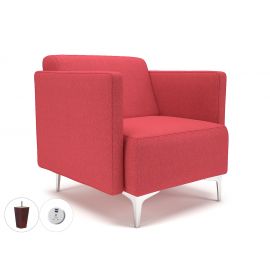 Napa Slim Arm 75cm Wide Armchair Cycle Fabric Ebony Wood Feet With Socket