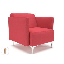 Napa Slim Arm 75cm Wide Armchair Cycle Fabric Light Wood Feet