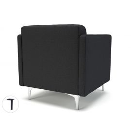 Napa Slim Arm 75cm Wide Armchair Ebony Fabric Matt Black Feet