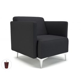 Napa Slim Arm 75cm Wide Armchair Ebony Fabric Ebony Wood Feet