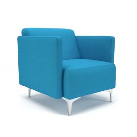 Napa Slim Arm 75cm Wide Armchair Everlasting Fabric Chrome Feet