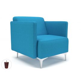 Napa Slim Arm 75cm Wide Armchair Everlasting Fabric Ebony Wood Feet