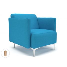 Napa Slim Arm 75cm Wide Armchair Everlasting Fabric Light Wood Feet
